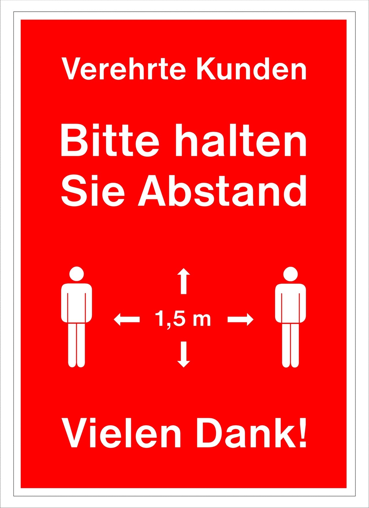 Rahmenplakat - Bitte halten Sie Abstand