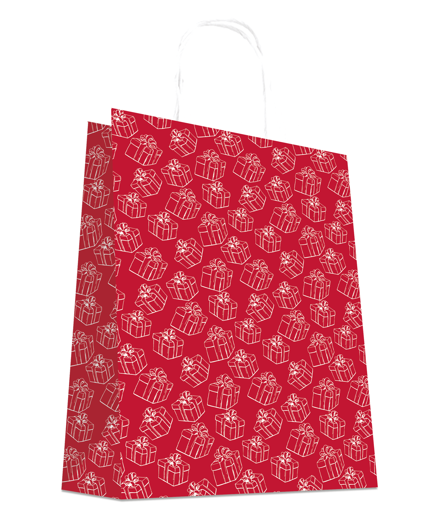 Sac de papier cadeaux rouge/blanc