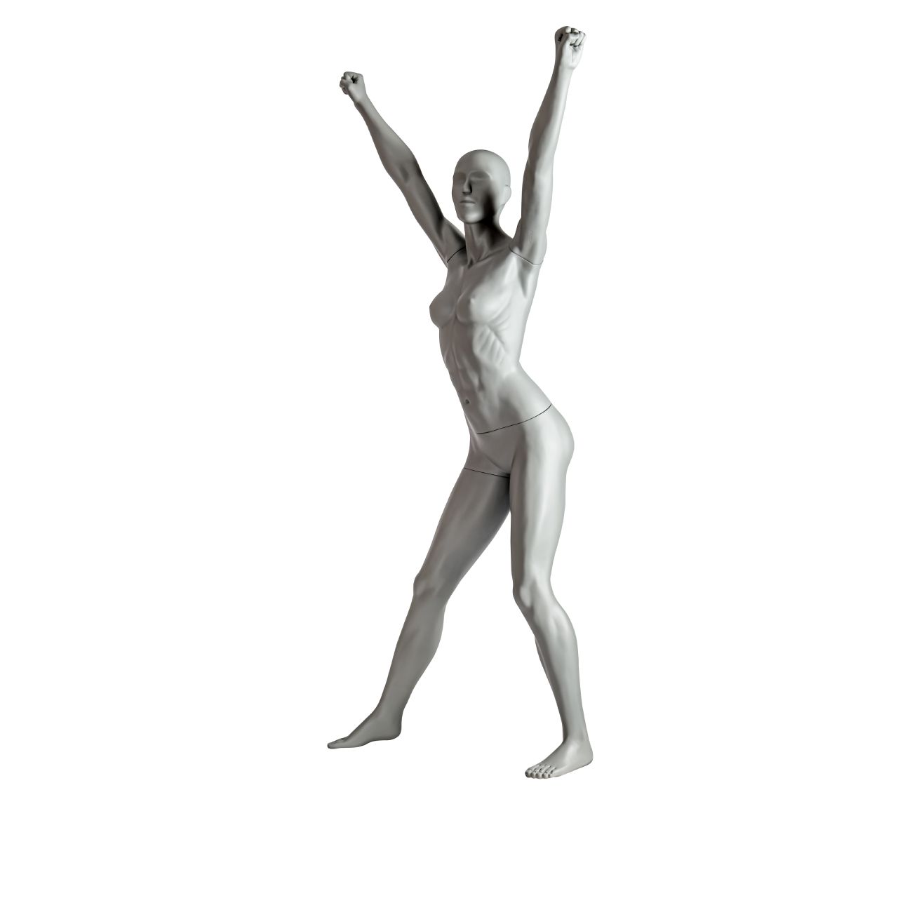 Mannequins femme sport position droite gris
